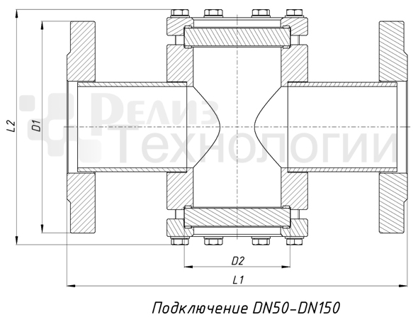Размеры смотровых стекол DN50-DN150